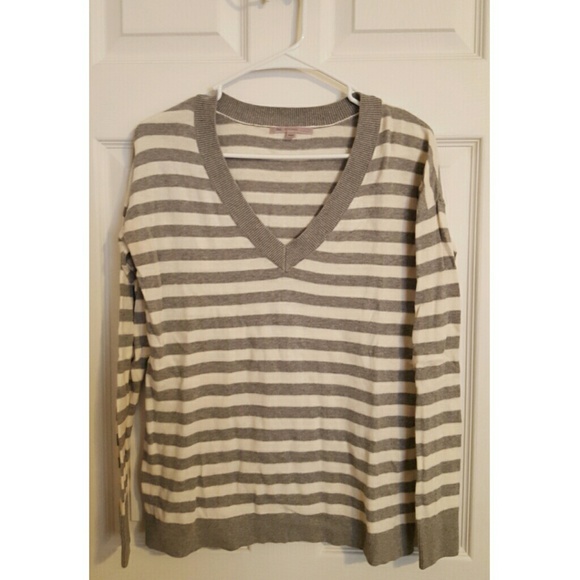 GAP Sweaters - GAP Gray/White Striped Sweater